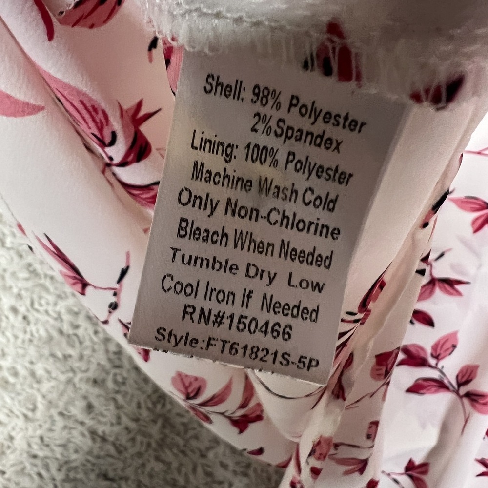 Monday Fun Blouse Womens 3X White Pink Red Floral Short Sleeve Flowy Summer - Picture 7 of 8